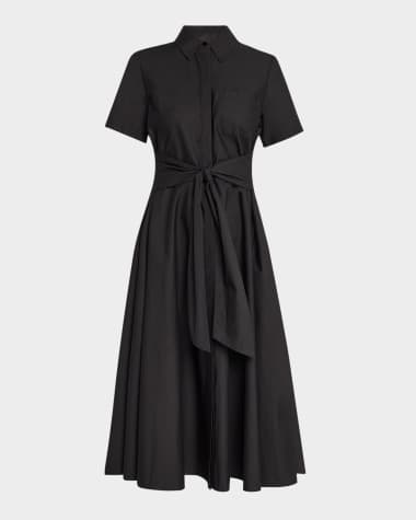 Toccin Megan Tie-Front Midi Shirtdress