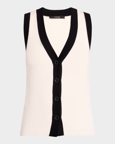 Toccin Collins Sleeveless Knit Tie-Front Vest