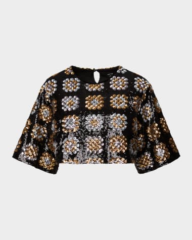Smythe Sequined Stretch Crop Top
