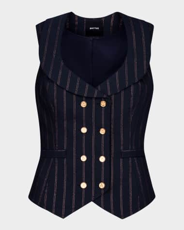 Smythe Striped Portrait-Neck Vest