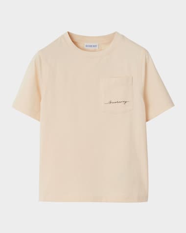 Burberry Kid's Cedar Logo Script T-Shirt, Size 3-14