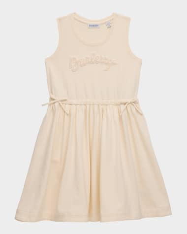 Burberry Girl's Corala Toweling Logo Applique Sleeveless Dress, Size 3-12
