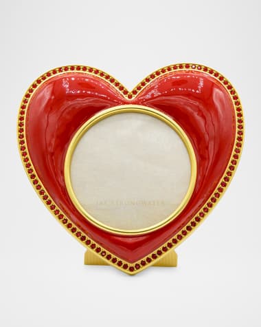 Jay Strongwater Chantal Ruby Heart Frame, 3" x 4"