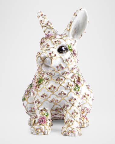 Jay Strongwater Jing Floral Rabbit Figurine