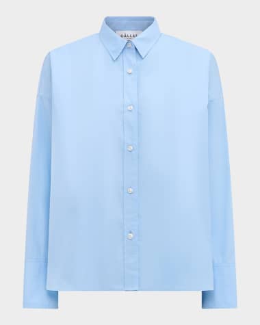 CALLAS Milano Sirene Button-Down Silk Twill Scarf Shirt