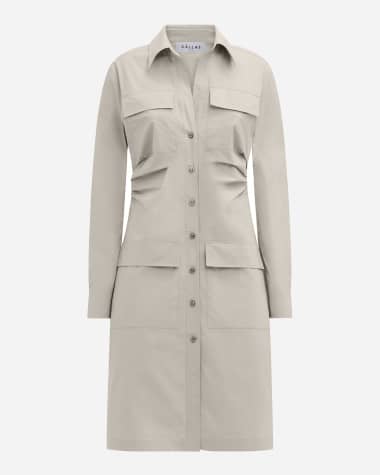 CALLAS Milano Marrakech Pleated Stretch Cotton Shirtdress