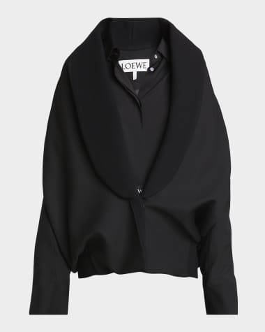 Loewe Layered Bomber Jacket with Logo Detail