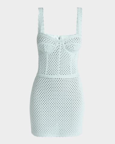 Dolce&Gabbana Crochet Knit Mini Bustier Dress