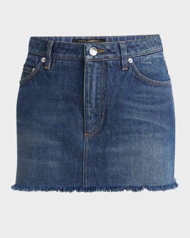 Dolce&Gabbana Denim Cut-Off Mini Skirt