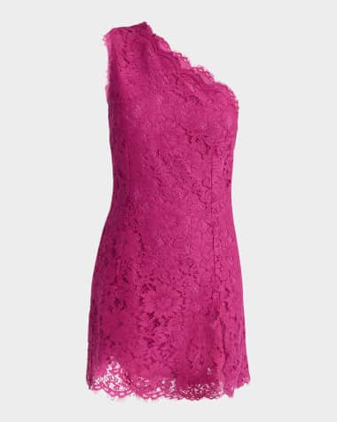 Dolce&Gabbana Lace One-Shoulder Slit Mini Dress
