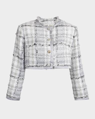 Dolce&Gabbana Rachel Check Eyelash Tweed Crop Jacket