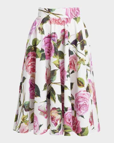 Dolce&Gabbana Rose Flare Midi Skirt