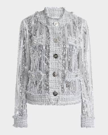 Dolce&Gabbana Paillette Embellished Metallic Tweed Jacket