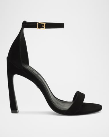 Schutz Cadey Lee Suede Ankle-Strap Stiletto Sandals