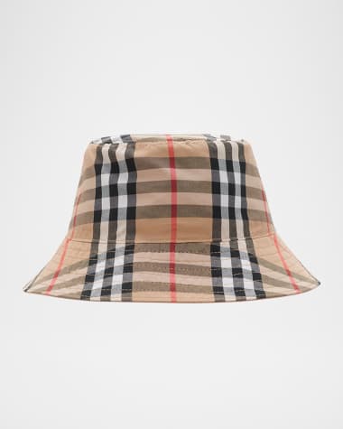 Burberry Kid's Check Bucket Hat, Size S-M