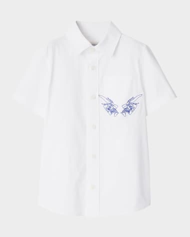 Burberry Boy's Owen EKD Applique Pocket Short-Sleeve Shirt, Size 3-14