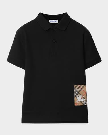 Burberry Boy's Johane EKD Logo-Patch Polo Shirt, Size 3-14