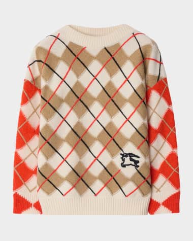 Burberry Boy's Kevin EKD Argyle Wool Sweater, Size 3-14