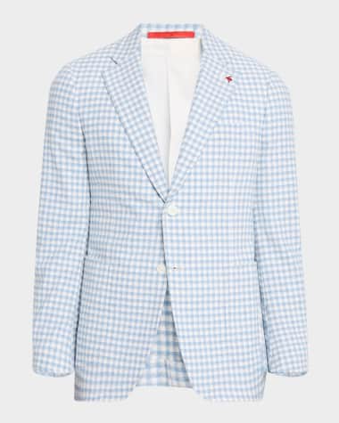 Isaia Men's Check Boucle Sport Coat