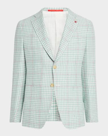 Isaia Men's Graph Check Sport Coat
