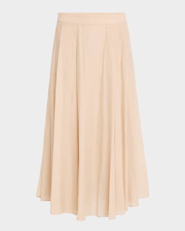 Peserico Pleated Circle-Cut Midi Skirt