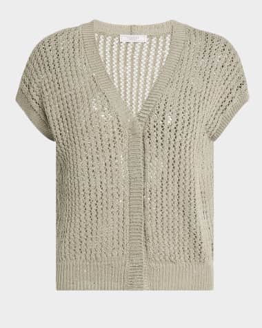Peserico Open-Knit Sequin Cardigan