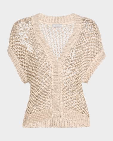 Peserico Button-Down Open Knit Sweater