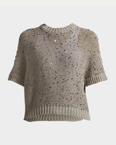 Peserico Open-Knit Sequin Sweater