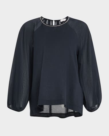 Peserico Raglan-Sleeve Cotton Shirt