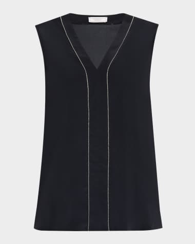 Peserico Sleeveless Chain-Trim Top