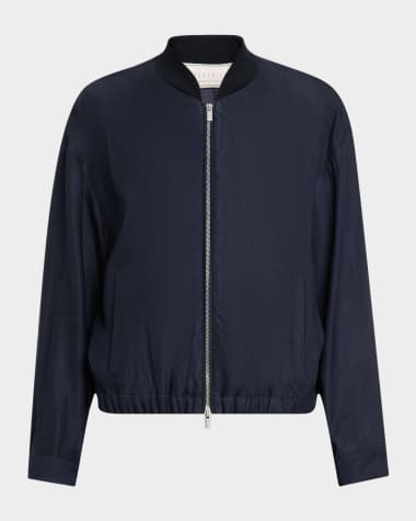 Peserico Zip-Front Twill Bomber Jacket