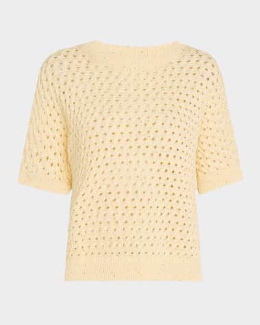 Peserico Sequin-Embellished Open Knit Sweater