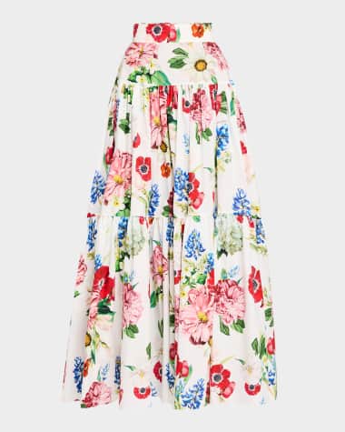 Dolce&Gabbana Floral Tiered Maxi Skirt