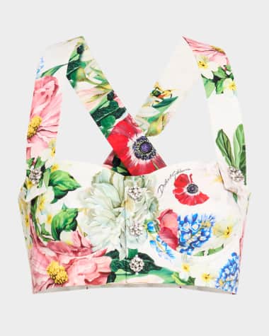 Dolce&Gabbana Floral Bustier Crop Top