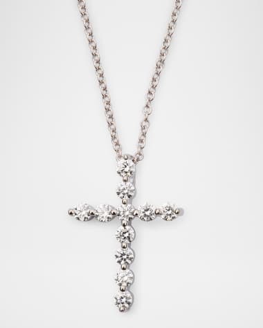 Neiman Marcus Diamonds 18K White Gold Diamond Cross Pendant, 0.33tcw