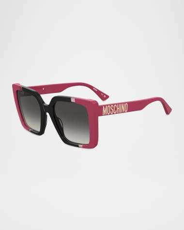 Moschino Logo Acetate Square Sunglasses