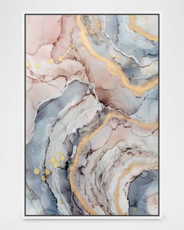 The Oliver Gal Artist Co. "Glitter Enthusiast" Pastel Swirls Framed Giclee