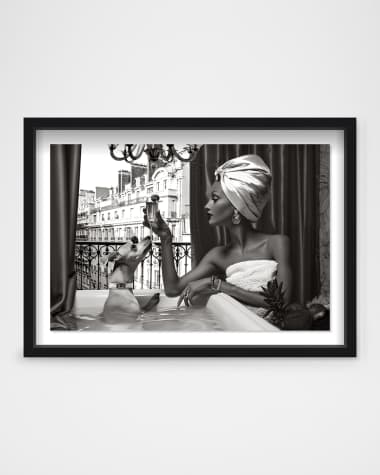 The Oliver Gal Artist Co. "Tropical Bath Noir" Framed Wall Art Print