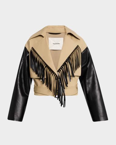 Nanushka Kazia Fringe Trench Coat