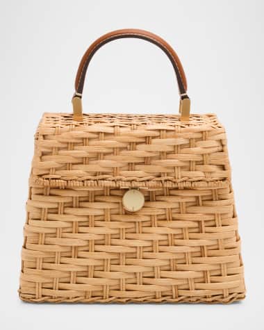 Cult Gaia Sybil Flap Rattan Crossbody Bag