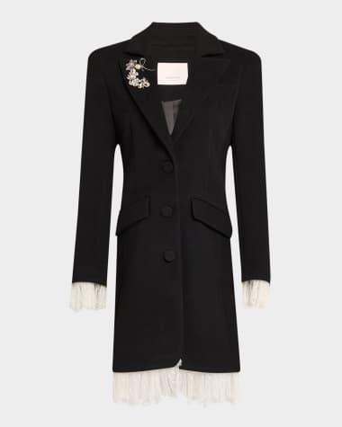 Cinq a Sept Roxie Lace-Trim Coat
