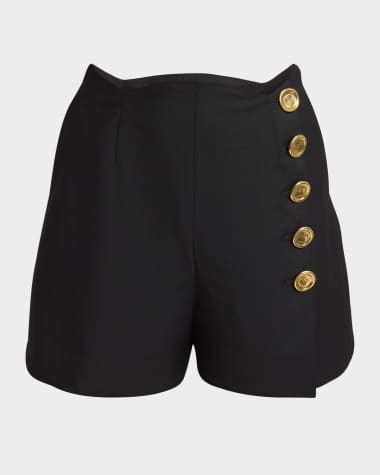 Givenchy Scalloped Waistband Wool Mohair Sailor Shorts