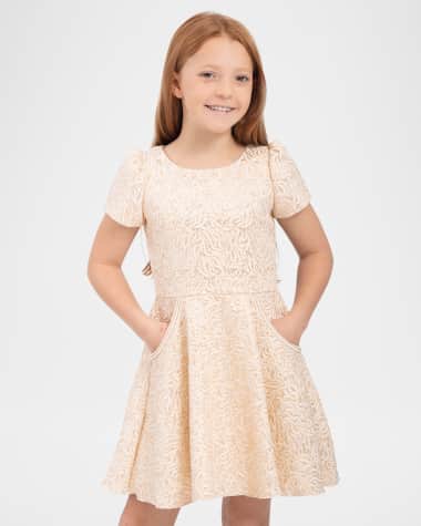 Zoe Girl's Ava Jacquard Circle-Skirt Mini Dress, Size 7-16