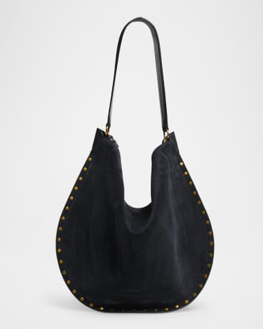 Isabel Marant Oskan Studded Suede Hobo Bag