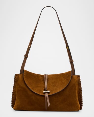 Isabel Marant Silao Braided Suede Pouch Shoulder Bag