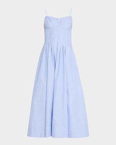 SIMKHAI Kittiya Pinstripe A-Line Midi Dress