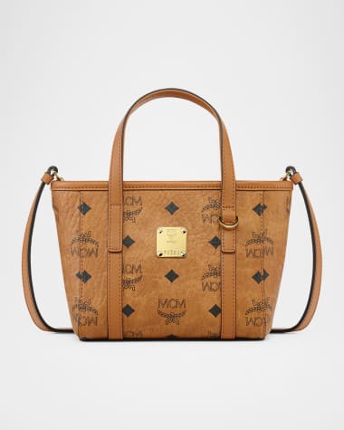 MCM Toni Visetos Leather Shopper Shoulder Bag