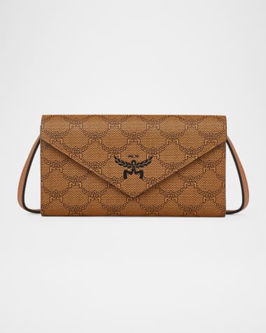 MCM Himmel Lauretos Envelope Leather Wallet on Chain