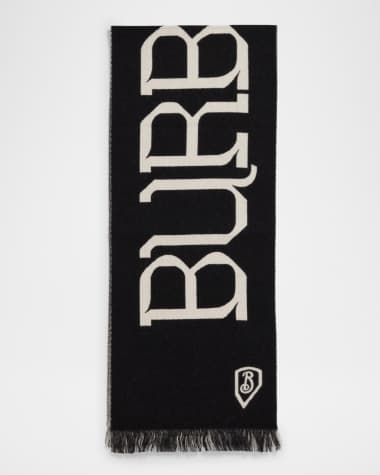 Burberry Men's Wool Logo Scarf