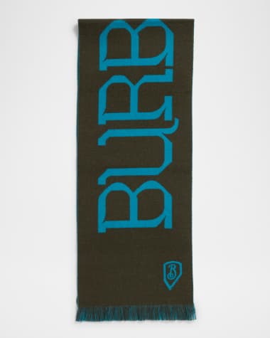 Burberry Men's Wool Logo Scarf
